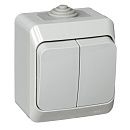 Выключатель ОУ 2кл IP44 (серый) ЭТЮД SE