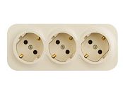 Розеточный блок с предварительным подключением 3х2К+З со шторками (сл.кость) IP20 Quteo (новый механ.) Legrand/Daccord (