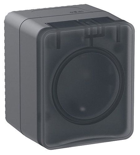 Розетка ОУ с заземлением с защитными шторками 16А IP54 (антрацит) AtlasDesign Profi54 SE
