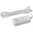 Удлинитель U-2-3m 2 гнезда 3.0м б/з (белый) ПВС 2х1мм ЭРА