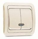 Выключатель СУ 2кл c подсветкой со вставкой (крем) Mimoza MAKEL