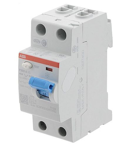 Устройство защитного отключения 2п 40А 30мА тип A F202 A-40/0.03 ABB ФЛ