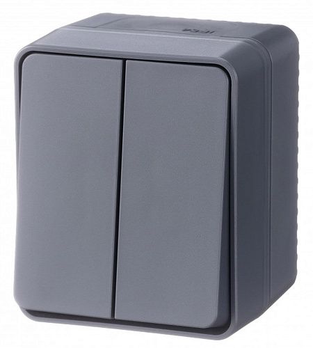 Выключатель ОУ 2кл 10АХ IP54 (антрацит) AtlasDesign Profi54 SE