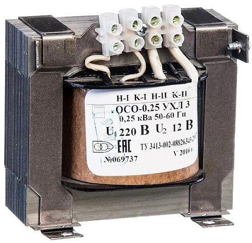 Трансформатор ОСО-0.25 220/12 IP00 Электротехник
