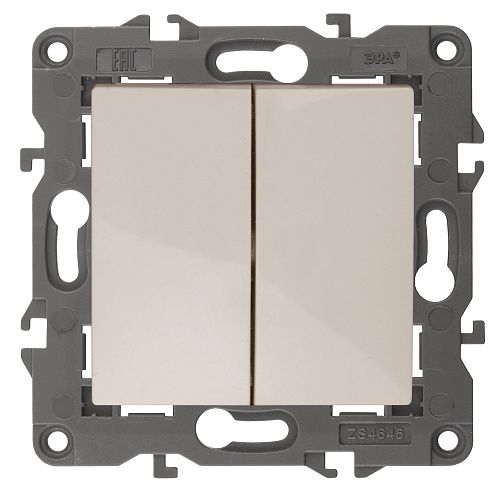 ЭРА Выключатель 2-кл 10АХ (сл.кость) (Elegance) 14-1104-02