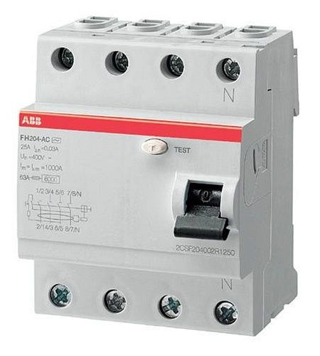 Устройство защитного отключения 4п 25А 300мА тип AC FH204 AC-25/0.3 ABB ФЛ
