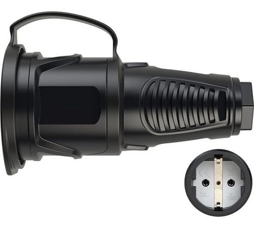 Розетка каб 16A 250V 2P+E IP54 с черной крышкой и корпусом. маркер черный 2511-ss (PCE Австрия)