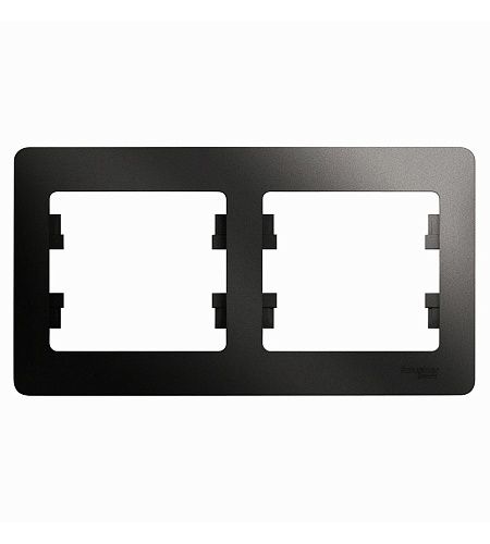SE Рамка 2 постовая горизонтальная (антрацит) (GLOSSA)