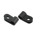 Кабельная скоба под винт  5 мм Р-образная черная (50шт/уп) REXANT 