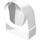 Соединитель угловой 90° пластик плоского воздуховода с фланцевым воздухораспределителем 55х110/ø100мм (511СК10ФП.) ERA