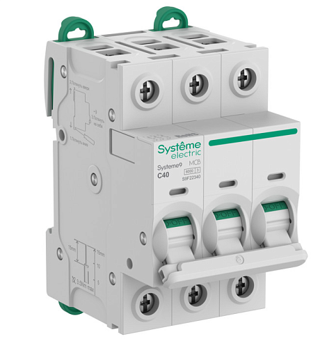 Автоматический выключатель 3п С40 6.0kA 400В (АВ) Systeme9 SE (S9F22340)
