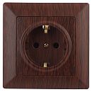 Розетка 2P+E Schuko 16А (венге) Intro Solo ЭРА (4-202-10) Б0043317