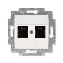 Розетка 2-я PC RJ45 категория 5e (жемчуг) Levit ABB Розетка 2-я PC RJ45 категория 5e (жемчуг) Levit ABB