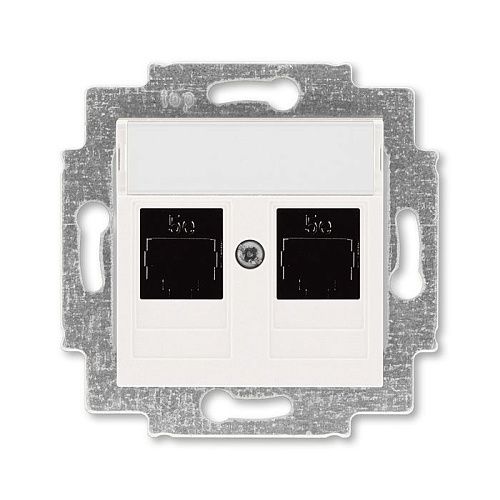 Розетка 2-я PC RJ45 категория 5e (жемчуг) Levit ABB