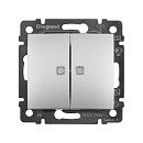 Выключатель 2кл с зеленой подсветкой (алюминий) Valena Classic Legrand (770128) Выключатель 2кл с зеленой подсветкой (алюминий) Valena Classic Legrand (770128)