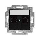 Розетка 2-я PC RJ45 категория 5e (антрацит) Levit ABB Розетка 2-я PC RJ45 категория 5e (антрацит) Levit ABB