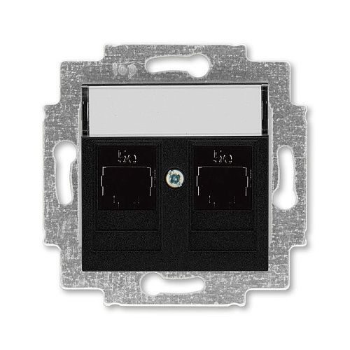 Розетка 2-я PC RJ45 категория 5e (антрацит) Levit ABB