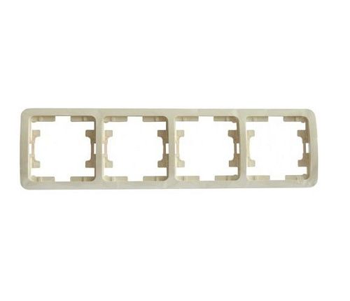 Рамка 4 поста горизонтальная (крем) Mimoza MAKEL