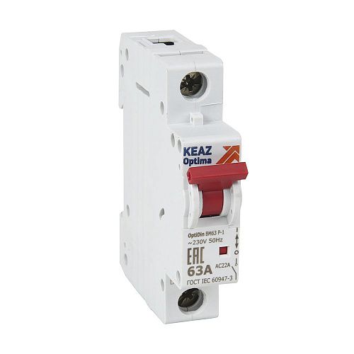 Выключатель нагрузки 1п 40А OptiDin BM63P-140-УХЛ3 (ВМ63Р) модульный КЭАЗ (103891)