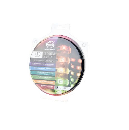 Лента светодиодная 5050 7.2Вт 12В IP65 30 диодов/метр Бегущая волна Elektrostandard цветной