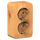 Розетка ОУ 2-я с заземлением с изолирующей пластиной (ясень) BLANCA SE