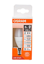 Лампа светодиодная свеча LS CLA 75 5W 840 230V FR E14 470Lm d37х100 матовая OSRAM Лампа светодиодная свеча LS CLA 75 5W 840 230V FR E14 470Lm d37х100 матовая OSRAM