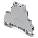 Клеммник 2-х ярусный 4мм2 MRK 4C (серый) (1652) ONKA