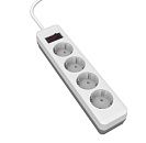 Удлинит. 4 гн. с сет/ф LE E1S ПВС 3х0.75 1.8м 10А земля белый/серый LEEK 