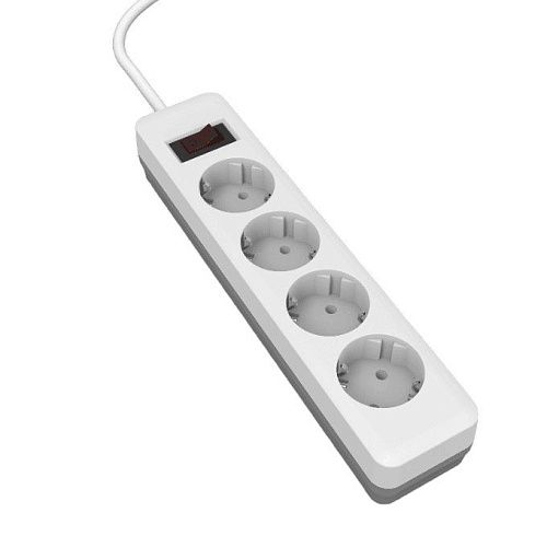 Удлинит. 4 гн. с сет/ф LE E1S ПВС 3х0.75 1.8м 10А земля белый/серый LEEK 