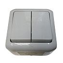 Выключатель 2кл 10А IP44 (серый) Quteo Legrand (782332) УЦЕНКА