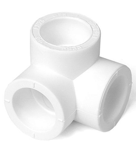 Тройник PP-R двухплоскостной 20 (белый) PROAQUA