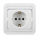 Розетка СУ с заземлением со вставкой (белый) Mimoza MAKEL
