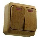 Выключатель ОУ 2кл с подсветкой (бук) ЭТЮД SE