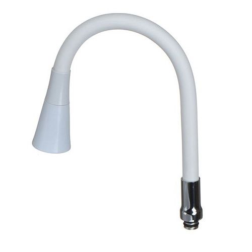 Излив гибкий с лейкой "колокольчик" белый 49см MELODIA MKP20900