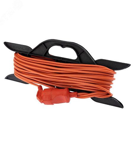 Удлинитель на рамке 1 гнездо 20м ПВС 2х0.75 б/з 1300Вт 6А IP20 оранжевый PROCONNECT