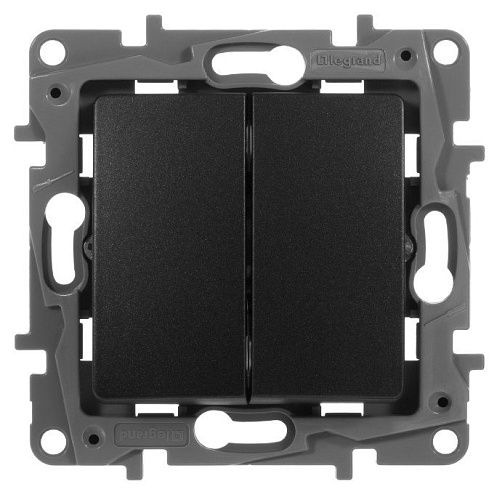 Выключатель 2кл автоматические клеммы (антрацит) Etika Legrand/Daccord/ИЭК (672602)