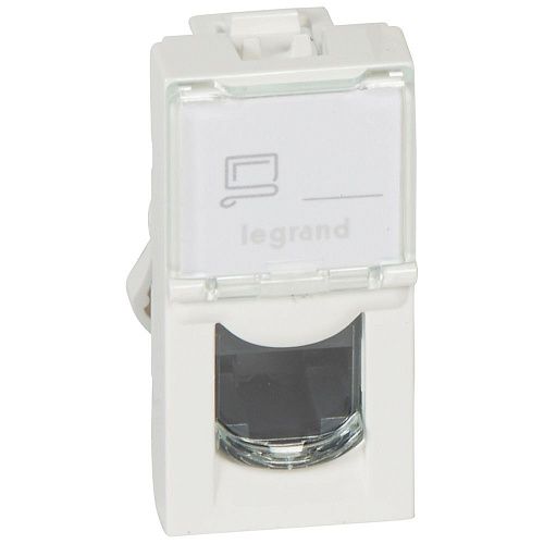 Розетка RJ45 UTP категория 5е 1 модуль (белая) Mosaic Legrand (76551)