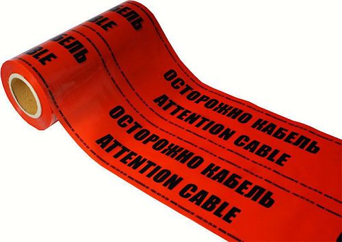 Лента сигнальная в землю Осторожно кабель ЛСЭ 300 300ммх100м REXANT (19-3030)