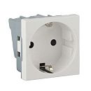 Розетка модульная с заземлением и защитными шторками 45х45мм (белый) Ruvinil