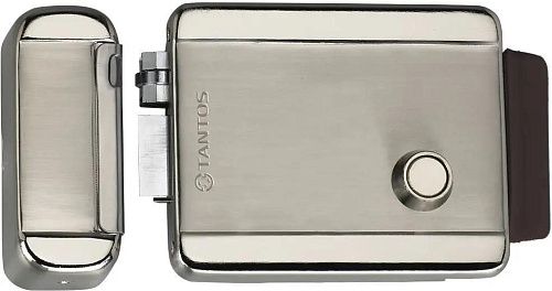 Электромеханический накладной универсальный замок без блокировки кнопки (сталь с нерж. покрытием) 12В TANTOS TS-EL2370SS