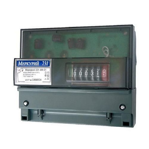 Счетчик электроэнергии Меркурий 231 АМ-01 5-60А 380В трехфазный однотарифный механический дисплей на DIN-рейку Инкотекс