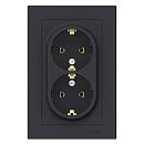 Розетка 2-я с заземлением 16А в сборе (карбон) ATLASDESIGN SE