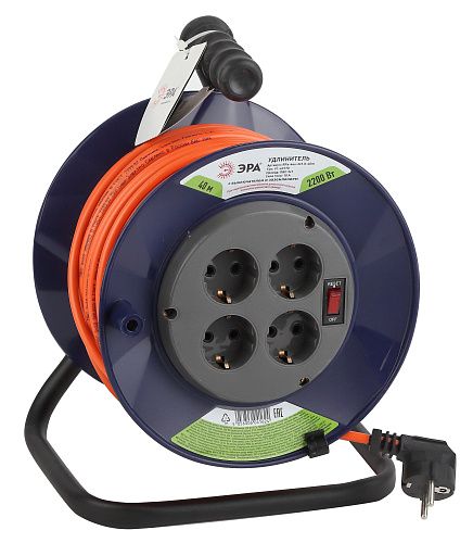 Удлинитель на катушке RPx-4es-3х1.0-40m 4 гнезда 40м ПВС 3х1 с/з ЭРА