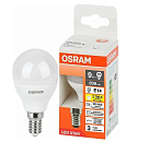 Лампа светодиодная шар LS CLP 75 9W/827 170-250V FR  E14 806lm d45x79 40000h матовый OSRAM