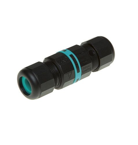 Соединитель кабельный 2Р+N 0.5-4мм2 32А IP68 TEETUBE (черный) Techno (Италия)