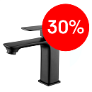 Смеситель для умывальника картридж 35мм с гайкой черный LEDEME L1080B (Гарантия 5 лет)