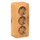 Розетка ОУ 3-я с заземлением с изолирующей пластиной (ясень) BLANCA SE