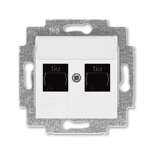 Розетка 2-я PC RJ45 категория 5e (белый) Levit ABB
