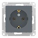 Розетка 1-я с/з 16А (грифель) ATLASDESIGN SE