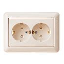 Розетка СУ 2-я с заземлением с защитными шторками в сборе (слоновая кость) W59 SE